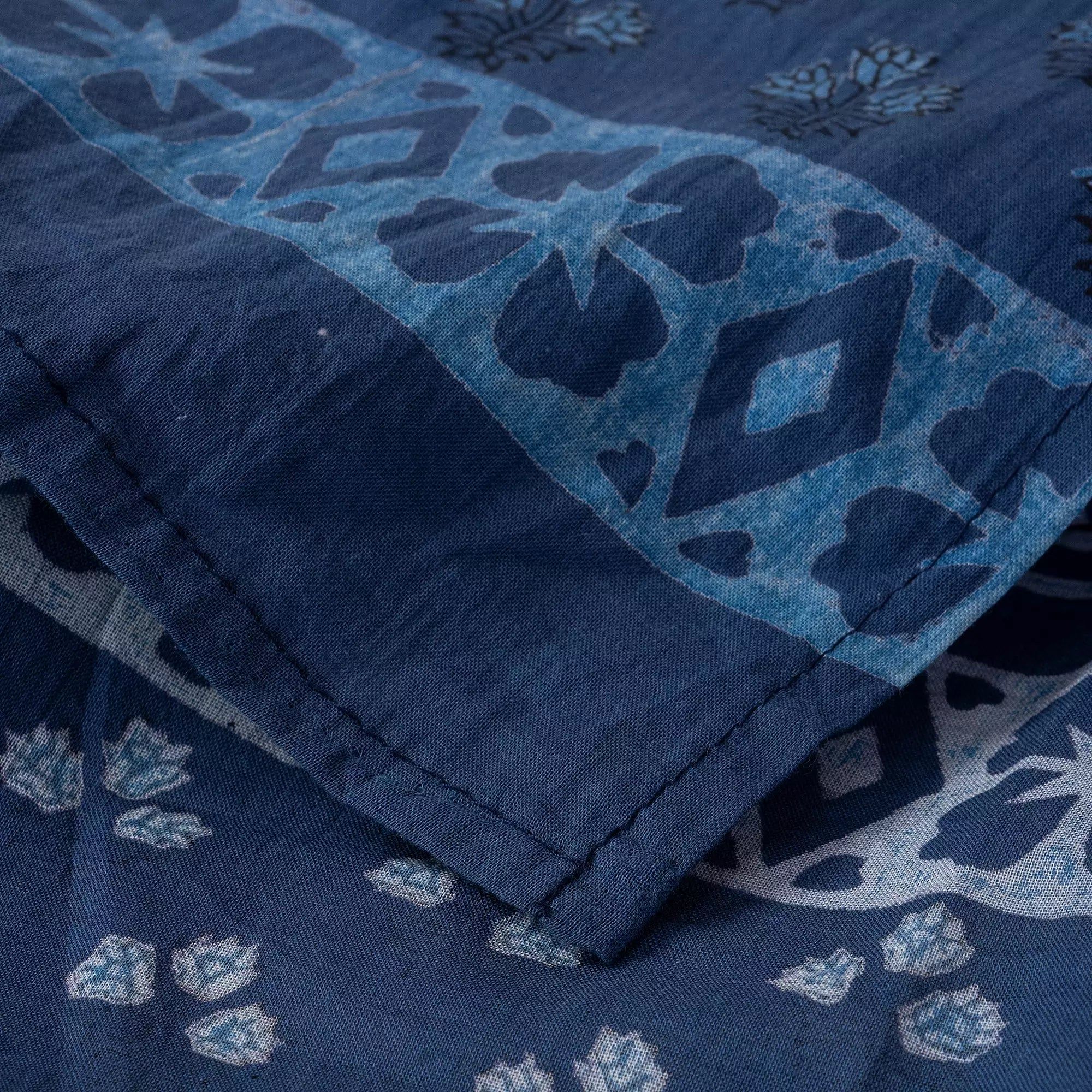 Blue Paisley Hand Block Printed Pure Cotton Dupatta for Women